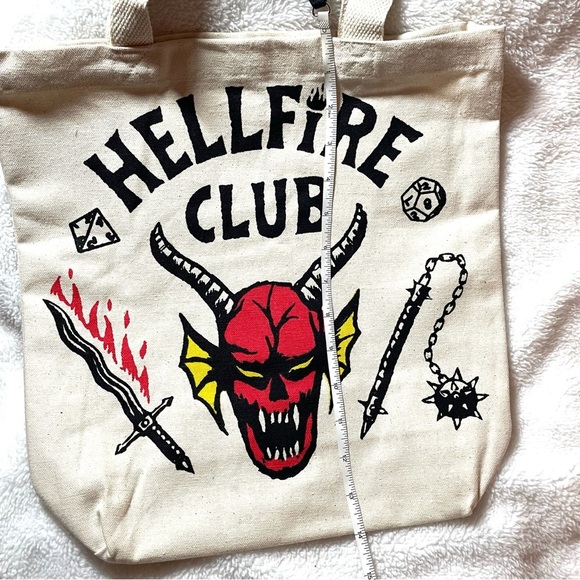 NWT Stranger Things x Netflix Hellfire Club Canvas Tote Bag - Picture 13 of 14